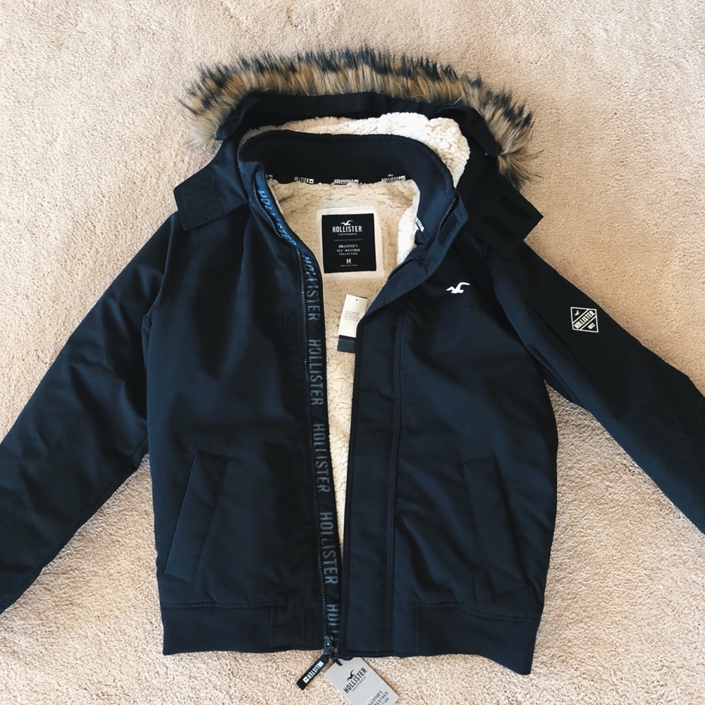 Sherpa-Lined Bomber Jacket